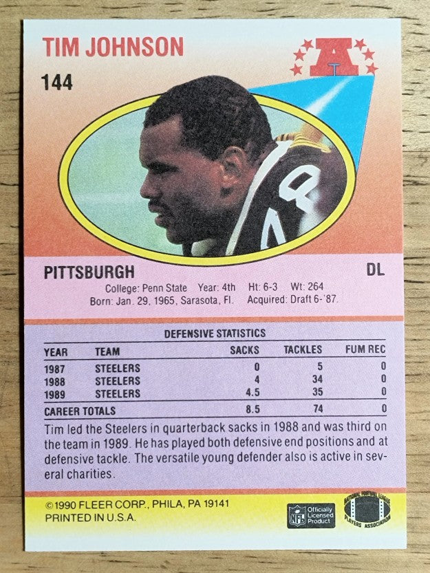 1990 Fleer #144 Tim Johnson