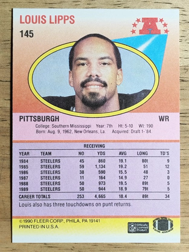 1990 Fleer #145 Louis Lipps