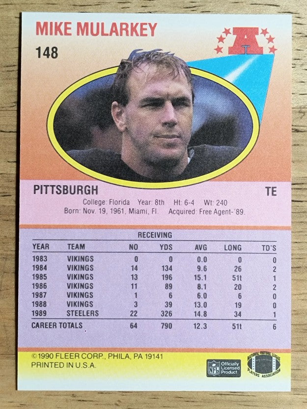 1990 Fleer #148 Mike Mularkey