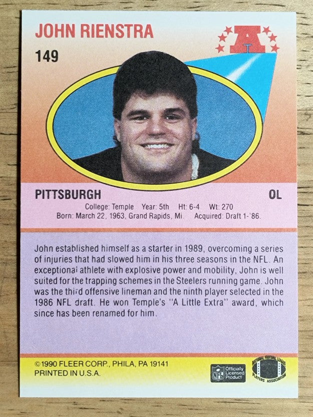 1990 Fleer #149 John Rienstra RC
