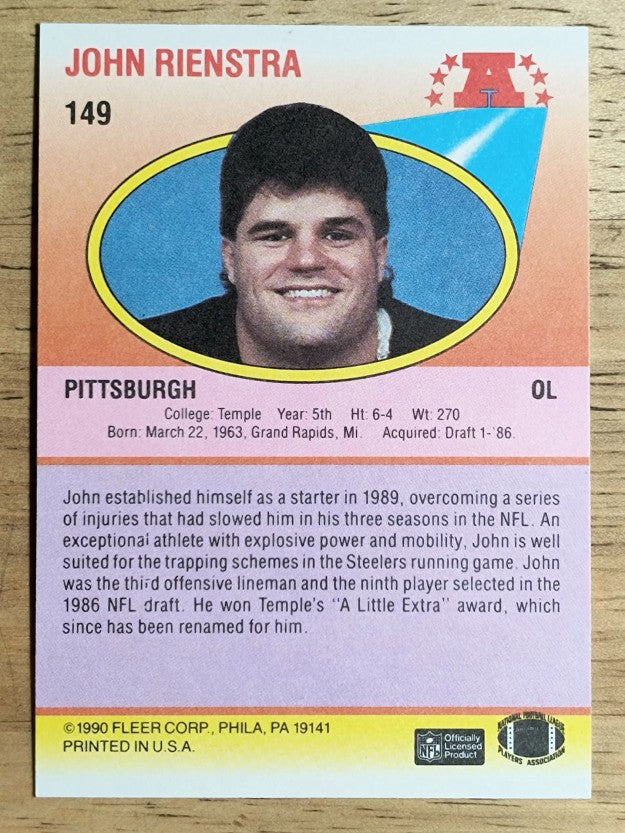 1990 Fleer #149 John Rienstra RC