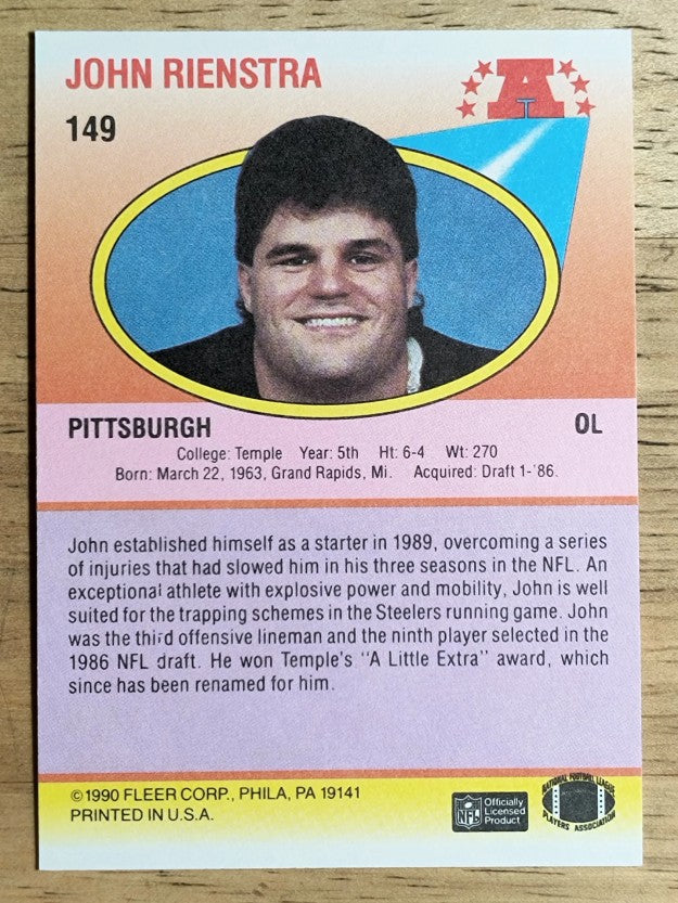 1990 Fleer #149 John Rienstra RC