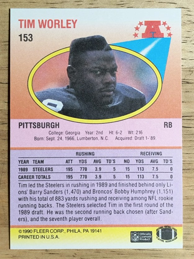 1990 Fleer #153 Tim Worley