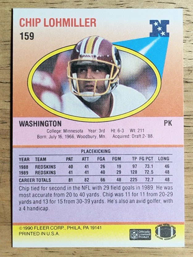 1990 Fleer #159 Chip Lohmiller