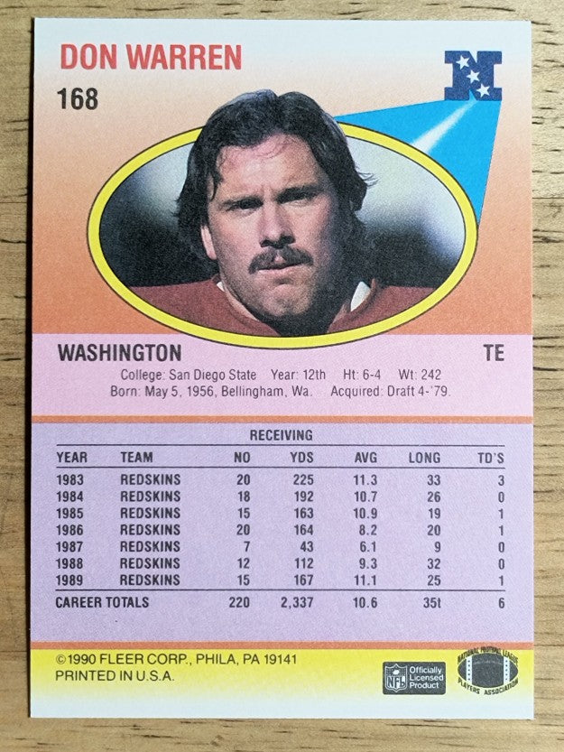 1990 Fleer #168 Don Warren