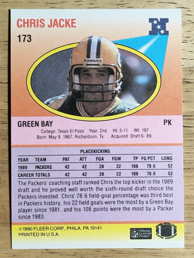 1990 Fleer #173 Chris Jacke