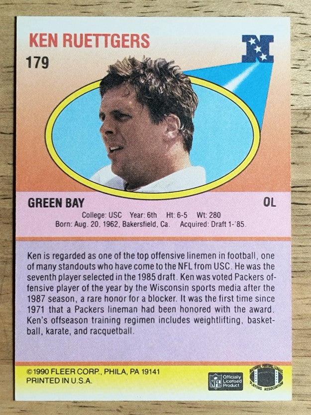 1990 Fleer #179 Ken Ruettgers