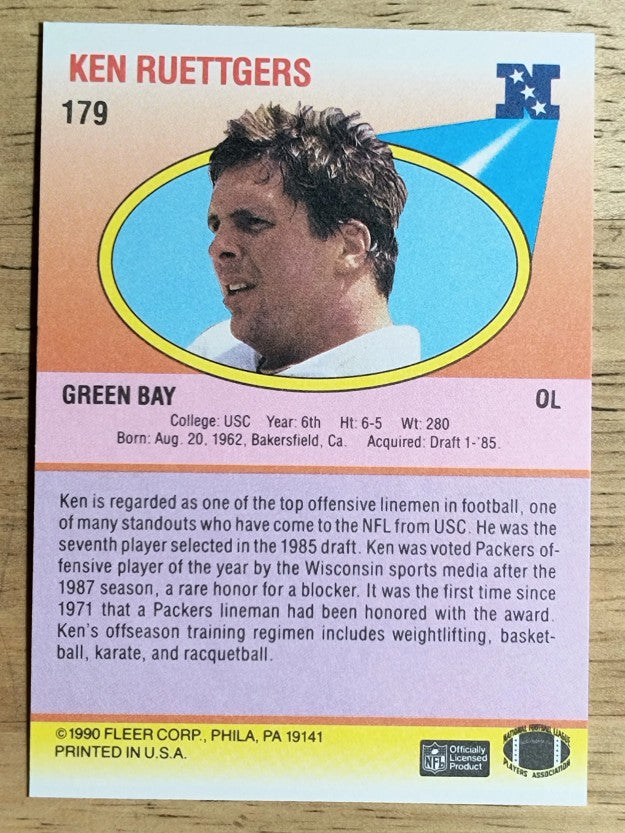 1990 Fleer #179 Ken Ruettgers