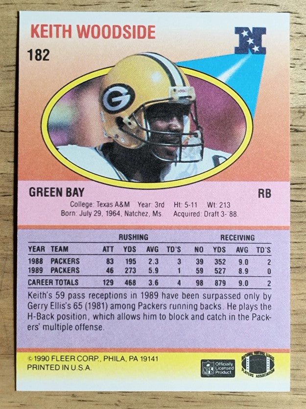 1990 Fleer #182 Keith Woodside