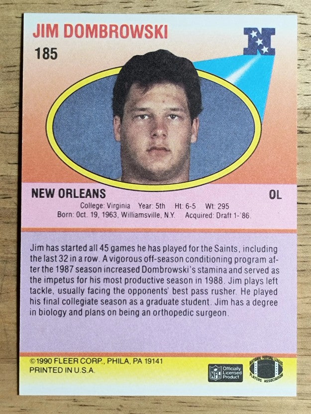 1990 Fleer #185 Jim Dombrowski RC