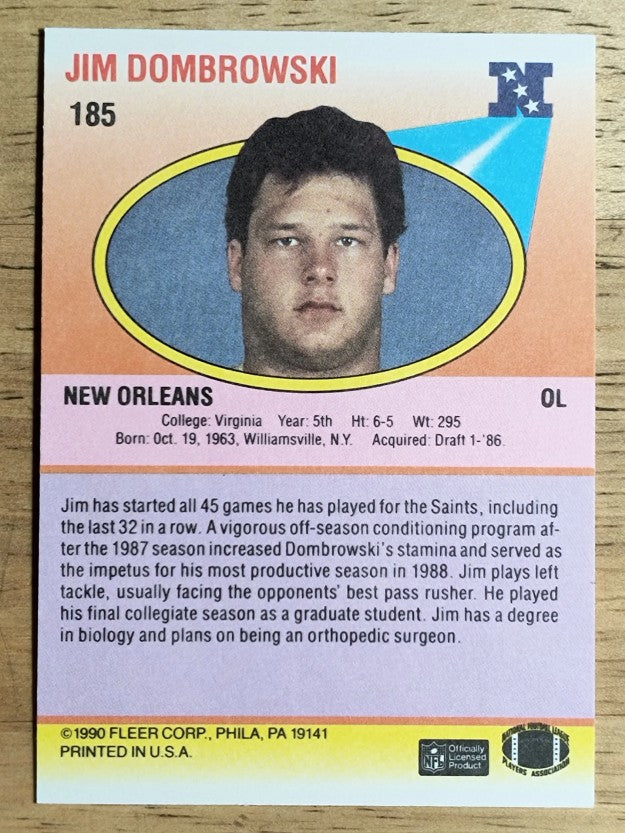 1990 Fleer #185 Jim Dombrowski RC