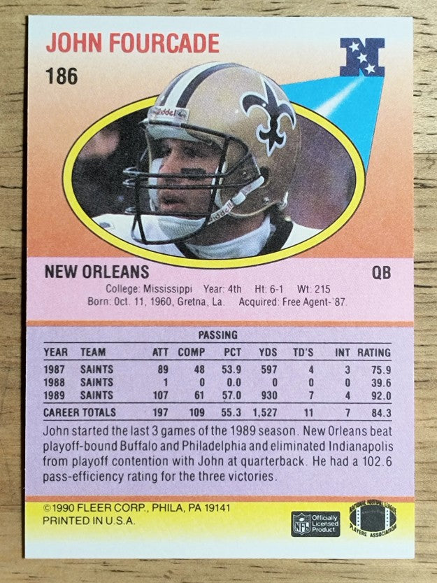 1990 Fleer #186 John Fourcade