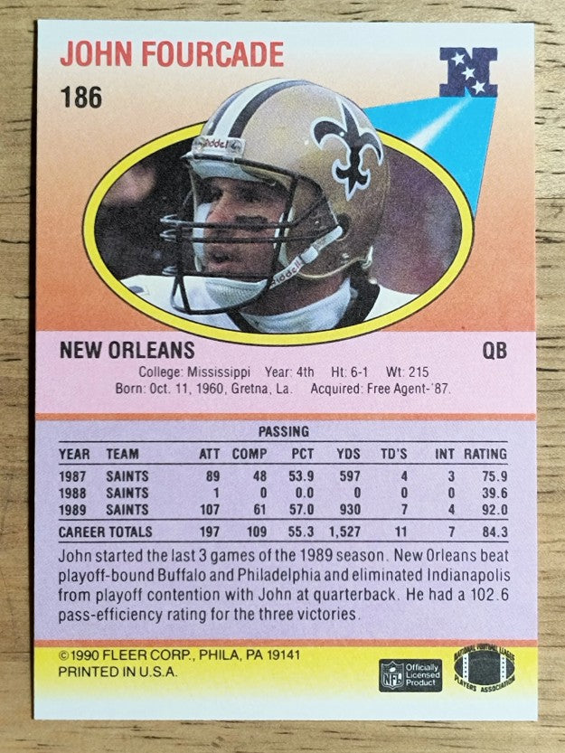 1990 Fleer #186 John Fourcade