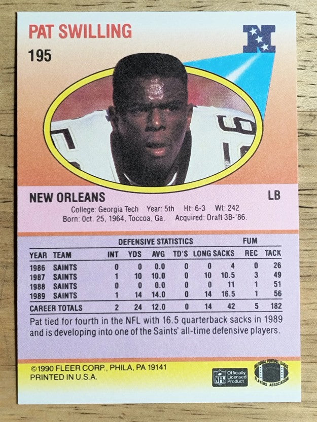 1990 Fleer #195 Pat Swilling