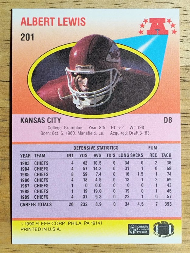 1990 Fleer #201 Albert Lewis
