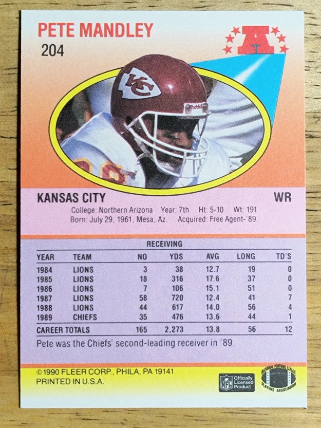 1990 Fleer #204 Pete Mandley