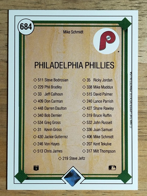 1989 Upper Deck #684 Mike Schmidt TC