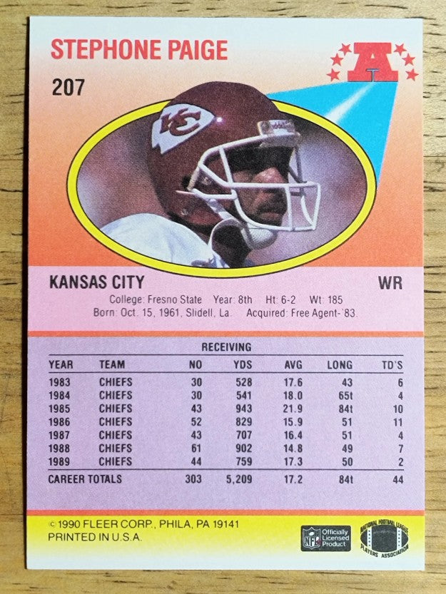 1990 Fleer #207 Stephone Paige