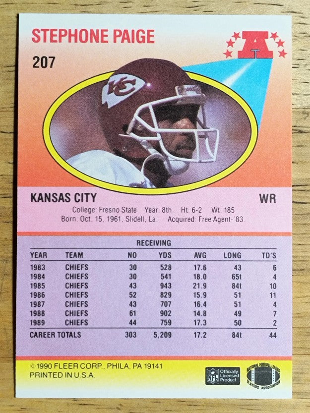 1990 Fleer #207 Stephone Paige