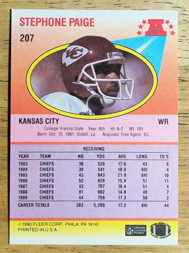 1990 Fleer #207 Stephone Paige
