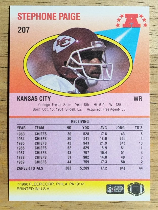 1990 Fleer #207 Stephone Paige
