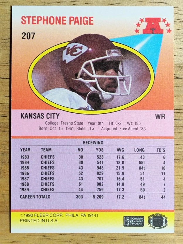 1990 Fleer #207 Stephone Paige