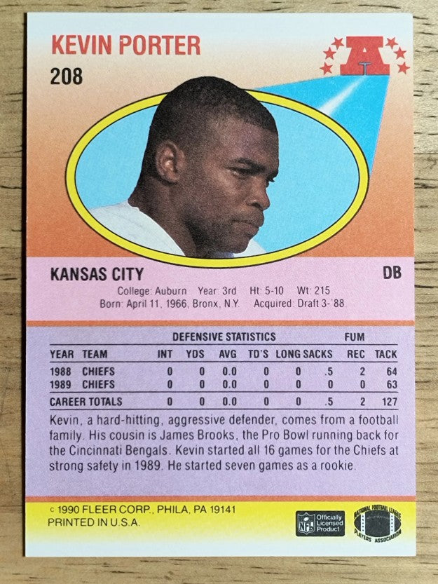1990 Fleer #208 Kevin Porter RC