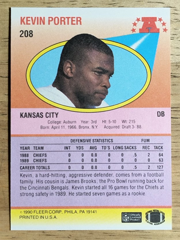1990 Fleer #208 Kevin Porter RC