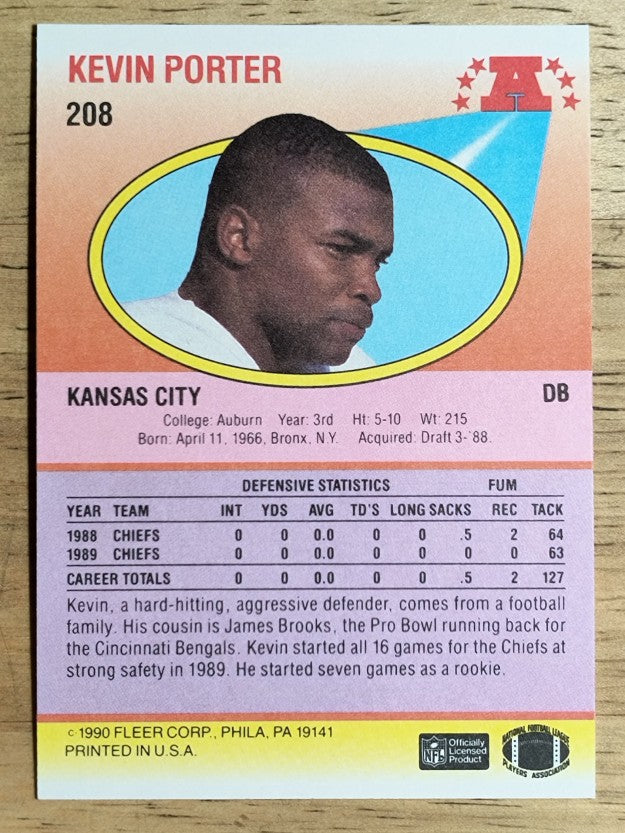 1990 Fleer #208 Kevin Porter RC
