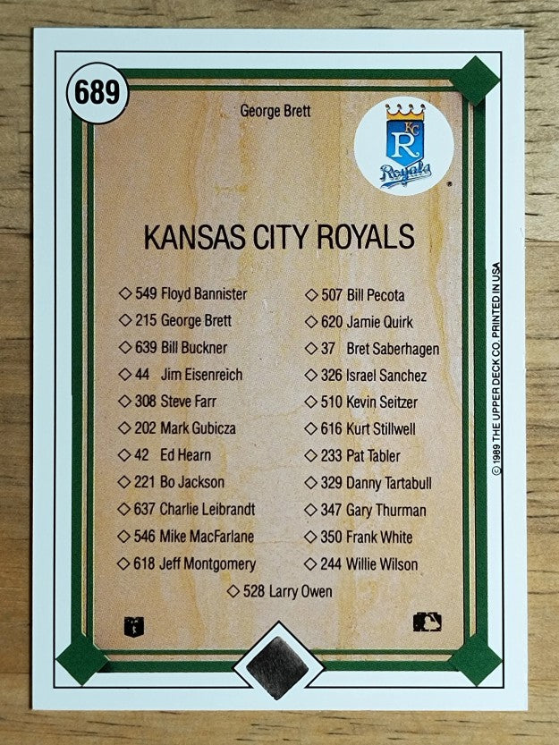 1989 Upper Deck #689 George Brett TC