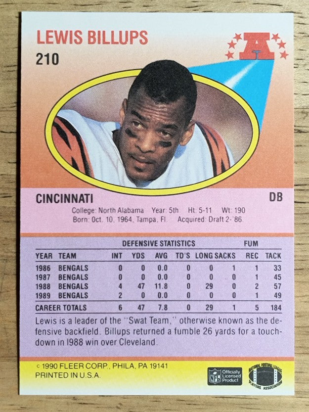 1990 Fleer #210 Lewis Billups