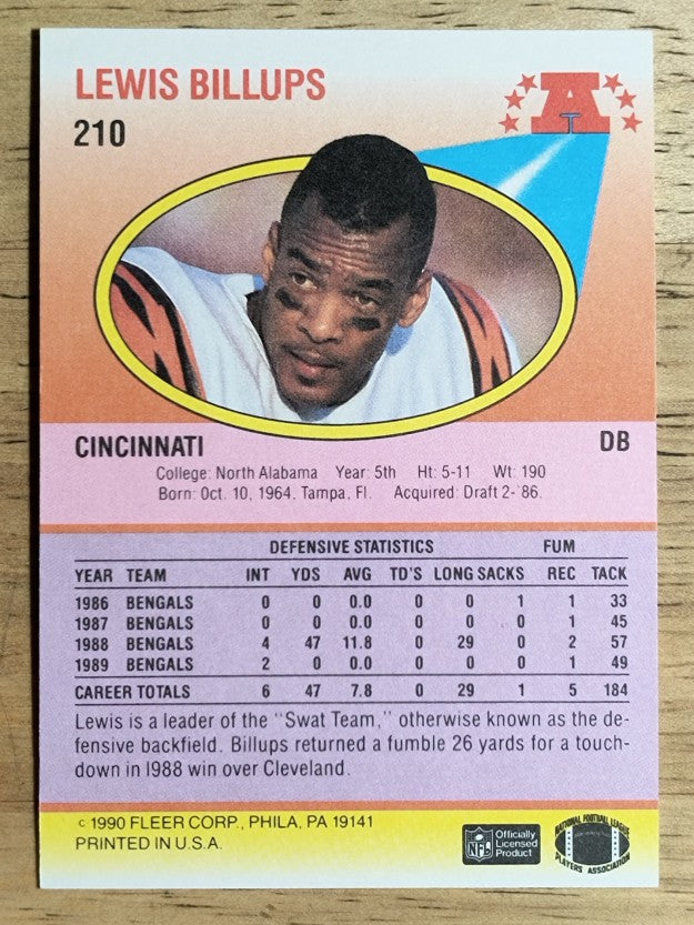 1990 Fleer #210 Lewis Billups