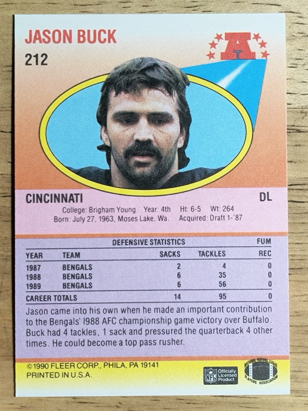 1990 Fleer #212 Jason Buck