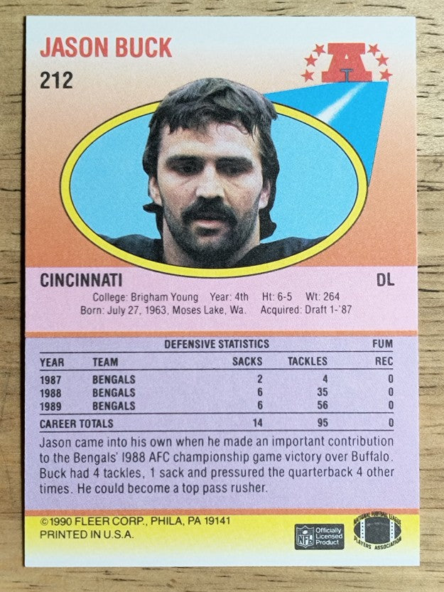 1990 Fleer #212 Jason Buck