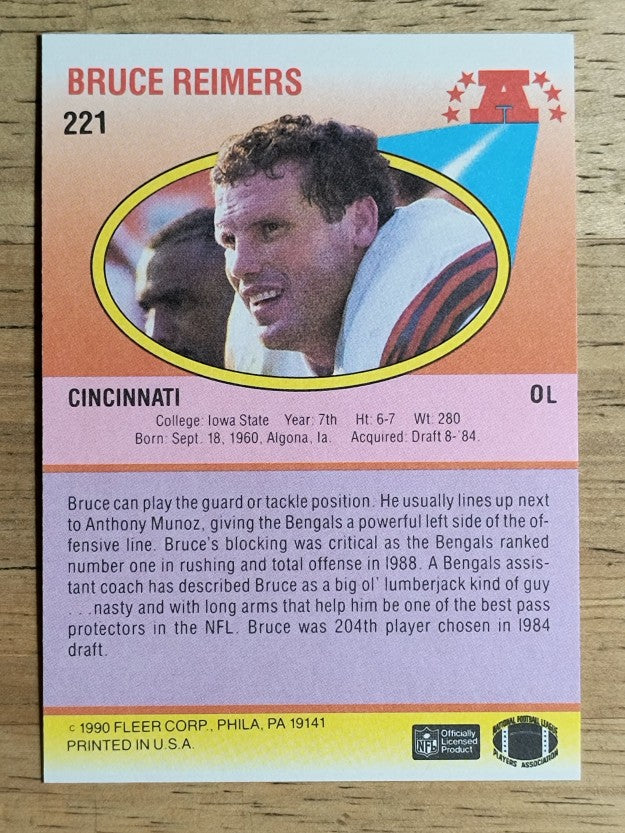 1990 Fleer #221 Bruce Reimers RC
