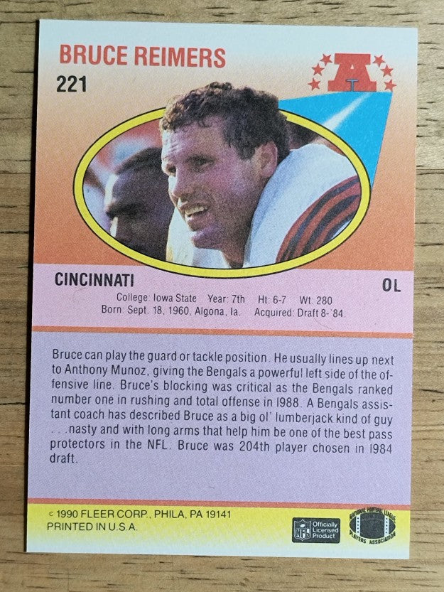 1990 Fleer #221 Bruce Reimers RC
