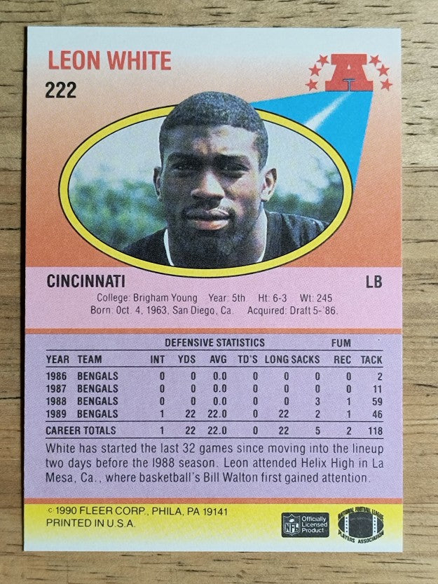 1990 Fleer #222 Leon White