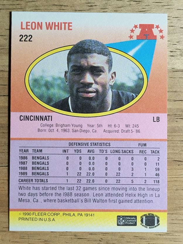 1990 Fleer #222 Leon White