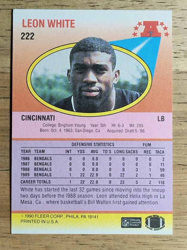 1990 Fleer #222 Leon White