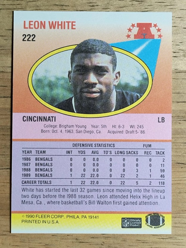 1990 Fleer #222 Leon White