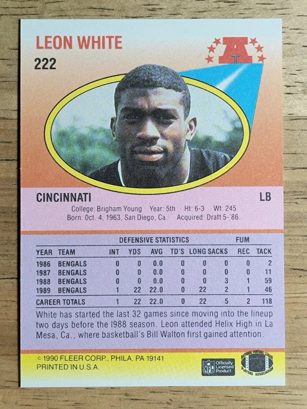 1990 Fleer #222 Leon White