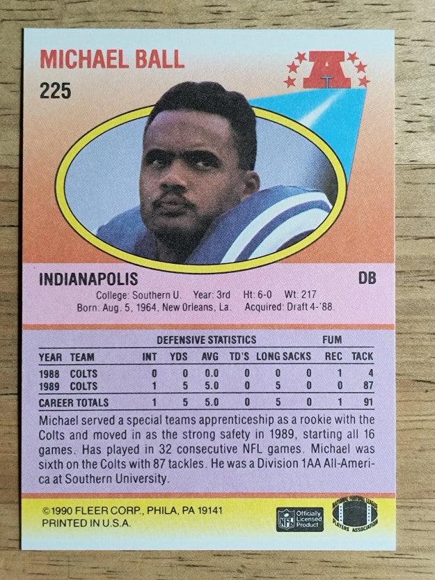 1990 Fleer #225 Michael Ball RC