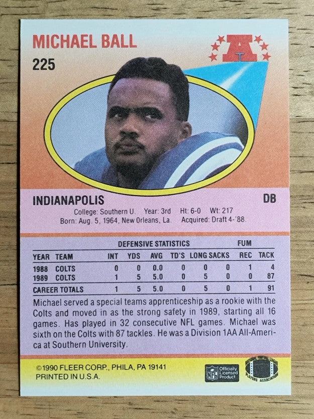 1990 Fleer #225 Michael Ball RC