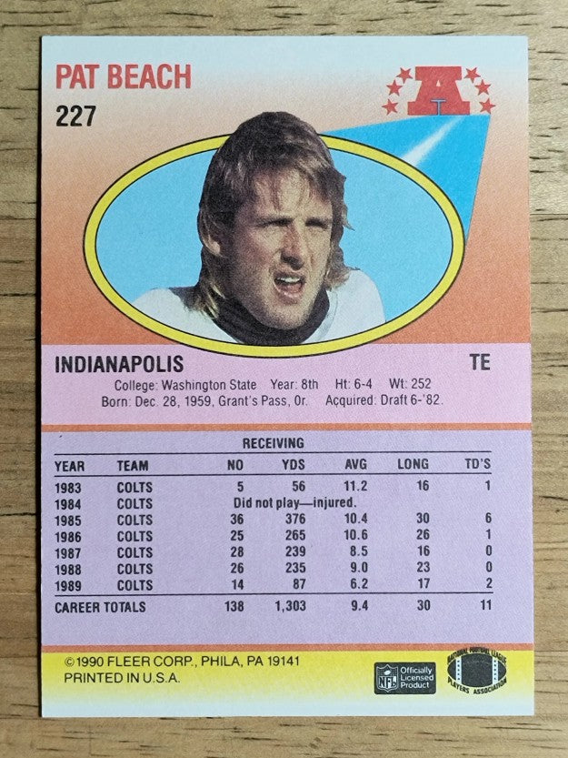 1990 Fleer #227 Pat Beach