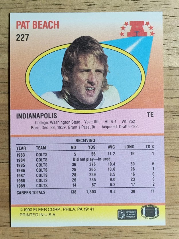 1990 Fleer #227 Pat Beach