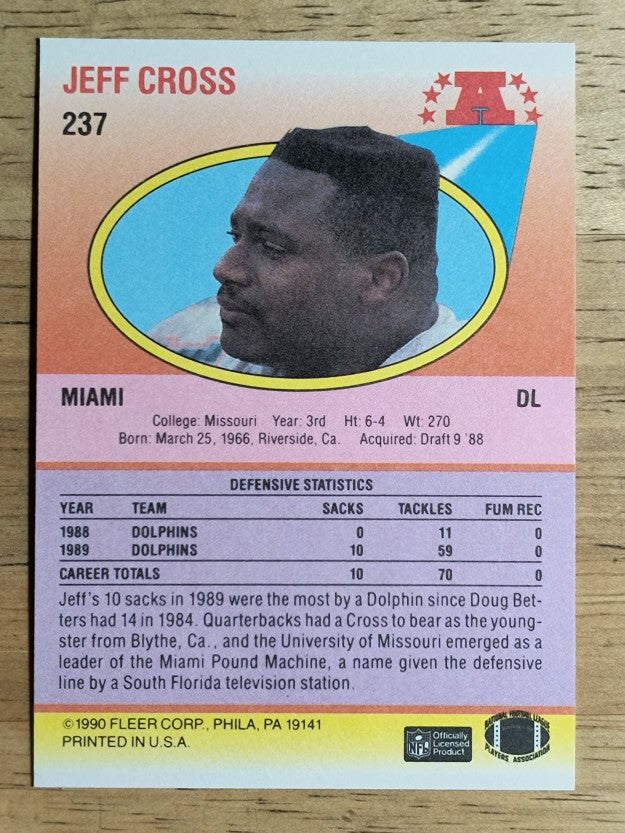 1990 Fleer #237 Jeff Cross