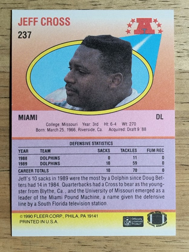 1990 Fleer #237 Jeff Cross