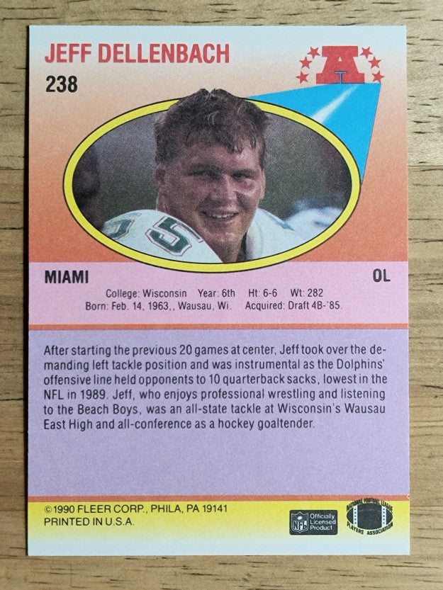 1990 Fleer #238 Jeff Dellenbach RC