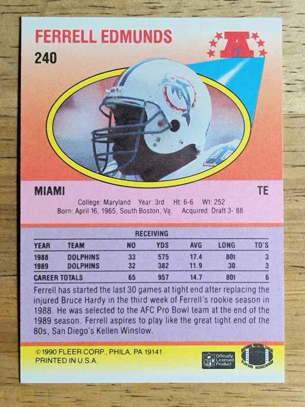 1990 Fleer #240 Ferrell Edmunds