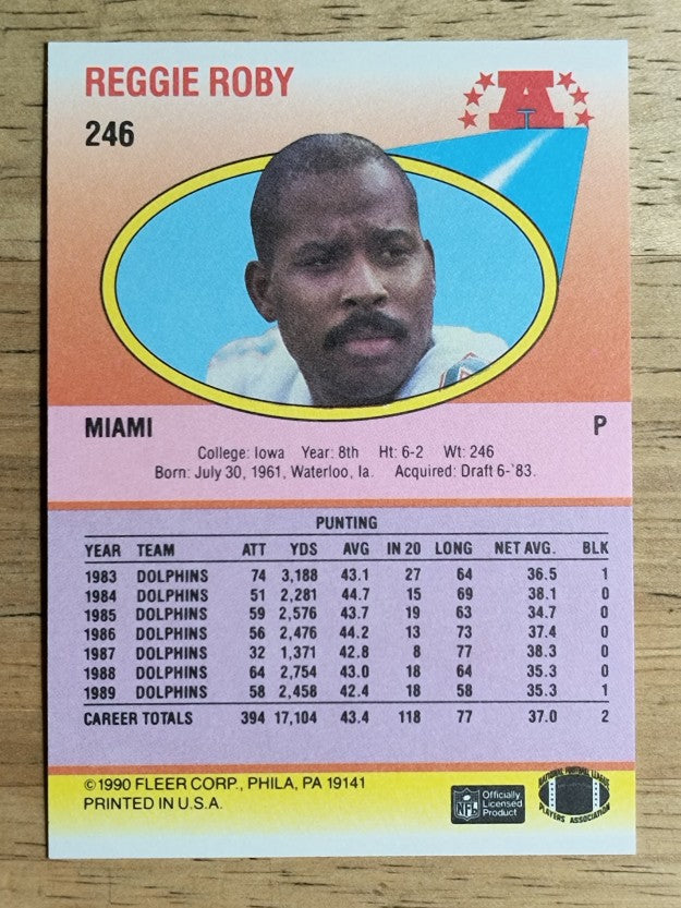 1990 Fleer #246 Reggie Roby